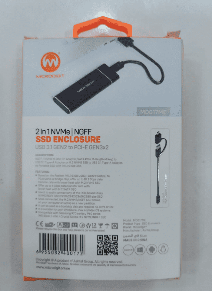 Microdigit NVME Enclosure